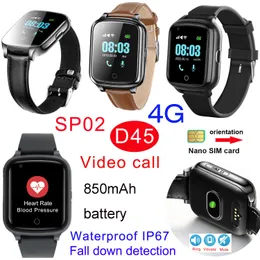 4G Fall detection Senior GPS Tracker Watch with HR BP