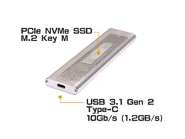 M.2 PCIe NVMe SSD to USB3.1 Gen 2 Type-C Adapter