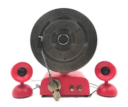 Vertical Vinyl LP Player with External Speakers
