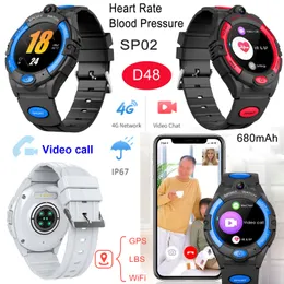 4G round screen video call Senior GPS Watch with HR BP